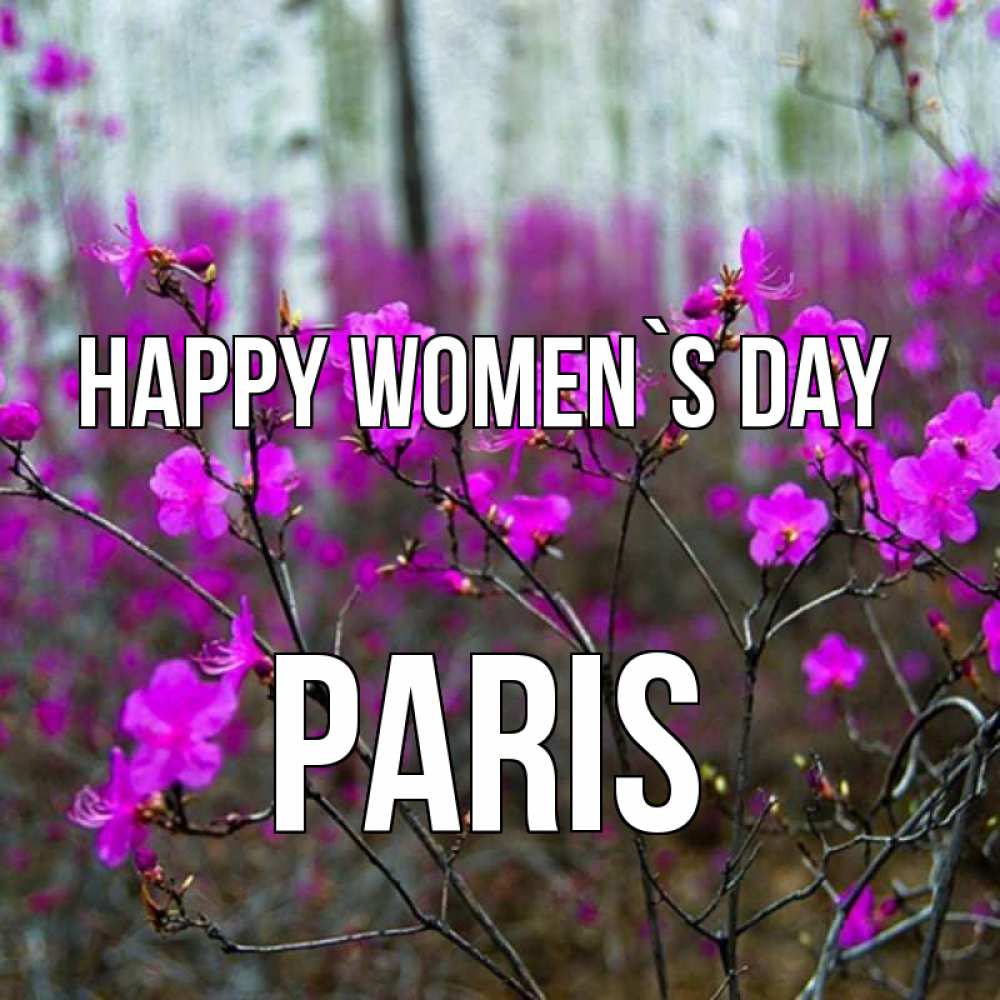 Greetings card с именем, Paris happy women`s day дикие цветы Greetings with text for free download 